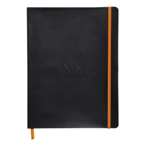 Rhodiarama soft XL black ruled ivory