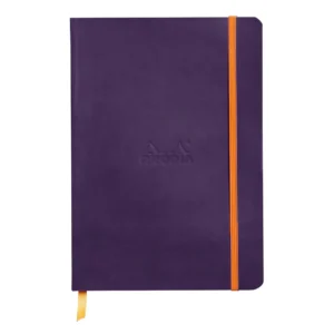 Rhodiarama soft A5 eggplant dot ivory