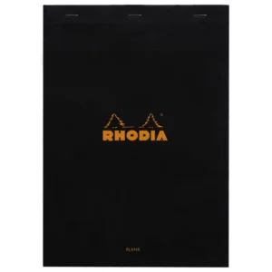 Rhodia head stapled pad black N°18 plain
