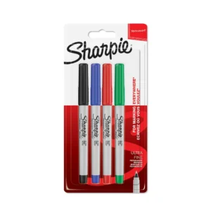 Sharpie Ultra Fine märkpenna 0.3mm 4-Blister Svart/Röd/Blå/G