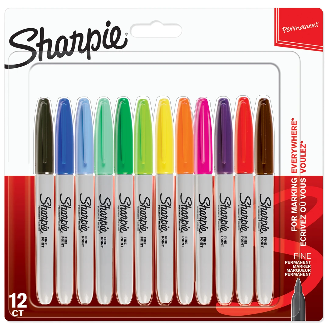 Marker Sharpie Fine Assorted Colours (12)