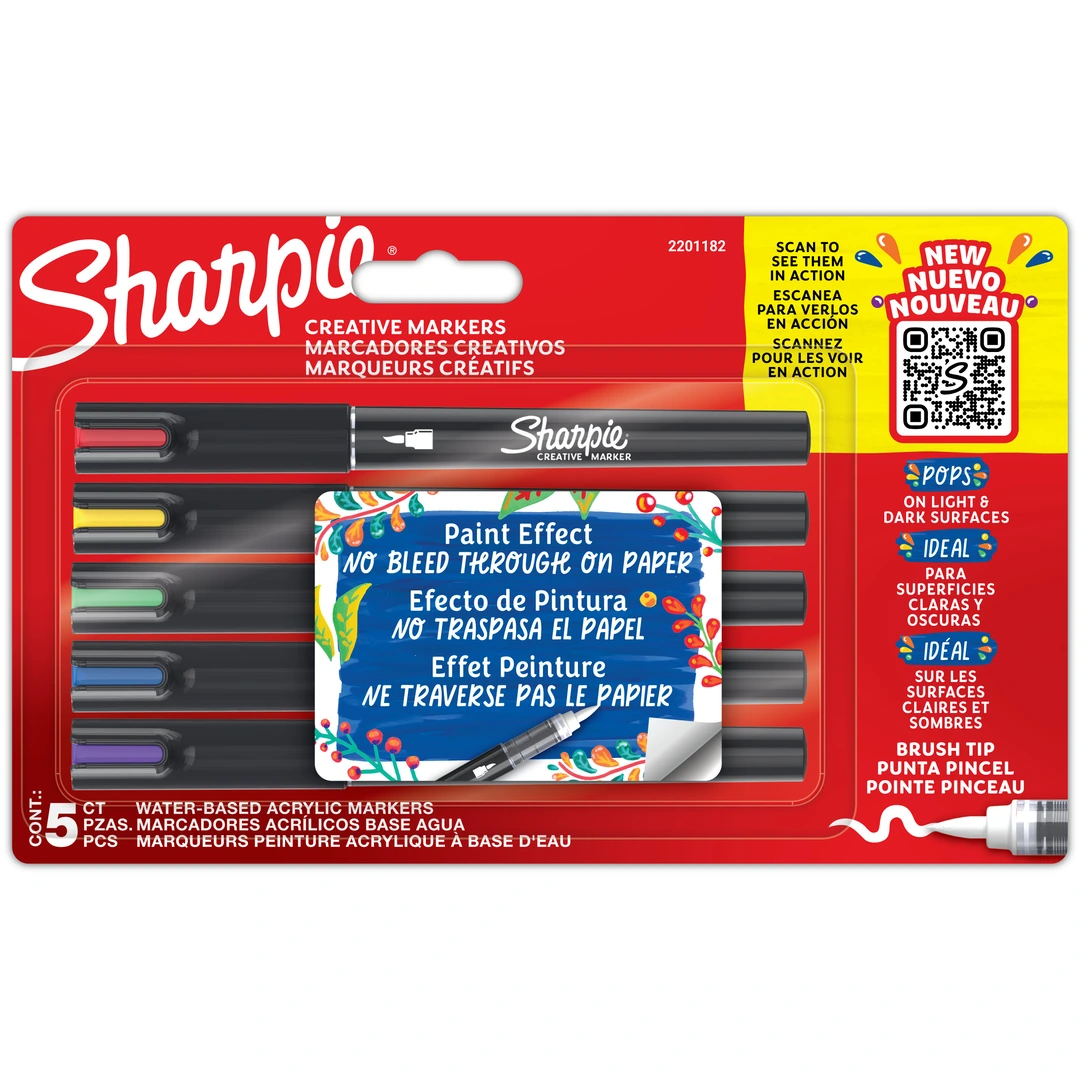 Sharpie Creative Acrylic Marker penselspets 5 färger i blist