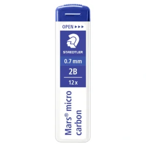 Blyertsreservstift Mars Micro 0,7mm 2B (12 stifter)