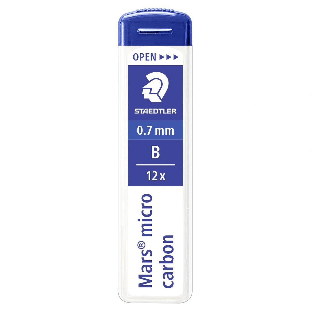Blyertsreservstift Mars Micro 0,7mm B (12 stifter)