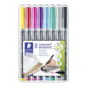 LUMOCOLOR PERM M 1,0MM 8 ASS/BOKS
