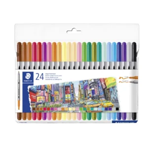 STAEDTLER Fiberspetspenna sort (24)
