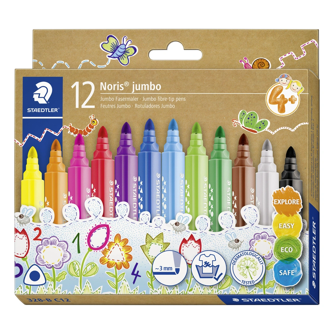 Noris Junior jumbo fiberpen 12 st. ass