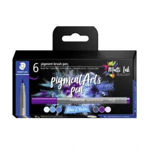 pigment brush penna Blå&Lila 6st