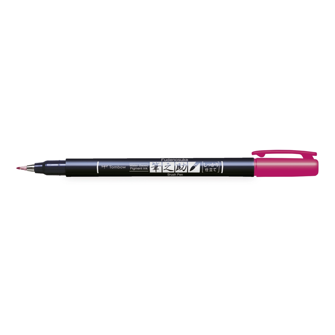 Tombow kalligrafipenna Fudenosuke hård pink - Bild 2