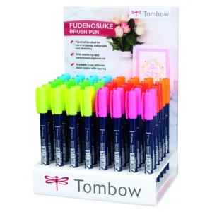 Tombow kalligrafipenna Fudenosuke hård display neon (48)