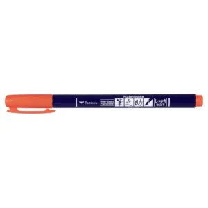 Tombow kalligrafipenna Fudenosuke hård neon röd