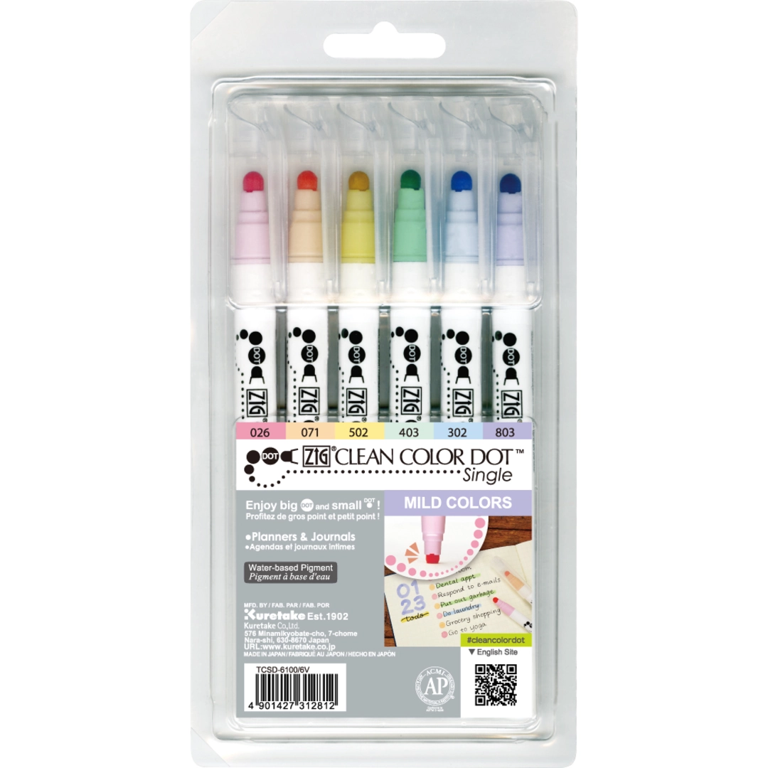 ZIG Clean Color Sinle DOT mild color 6/etui