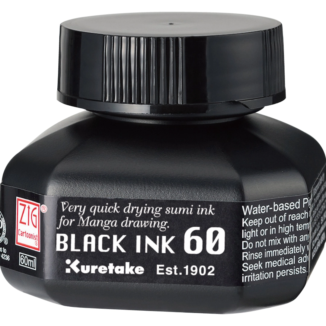 ZIG Cartoonist Black Ink 60 svart