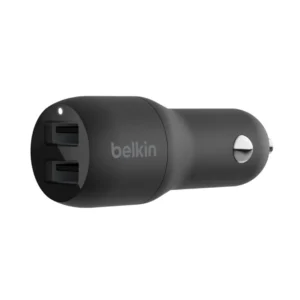 Dual USB-A Car Charger, 12W X2, BLK