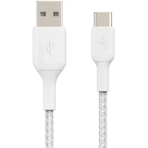 USB-C to USB-A Cable Braided, White (2m)