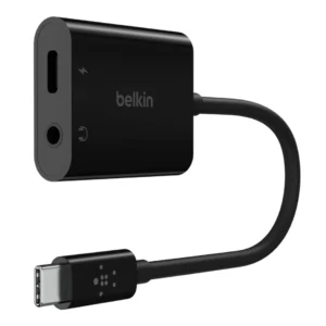 RockStar 3.5mm Audio + USB-C Charge Adapter, Black