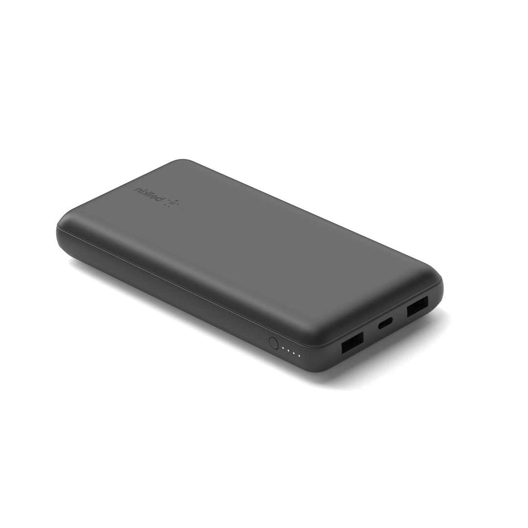 20K Power Bank, USB-A & C 15W, Black - Bild 4