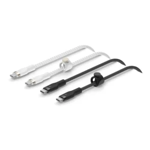 USB-C to USB-C Braided Silicone 1m Twin Pack, White Black Mi