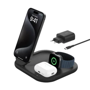 BOOSTCHARGE Qi2 15W Magnetic 3in1 Stand, Black