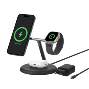 BC PRO 3in1 Qi2 15W Magnetic Adj. Charging Stand, Black