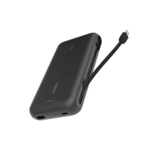 BELKIN 20k PD30W Integrated USB-C Cable Power Bank, Black