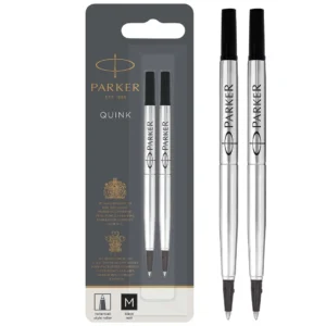 Refill Rollerball QUINK M tip black ink blister