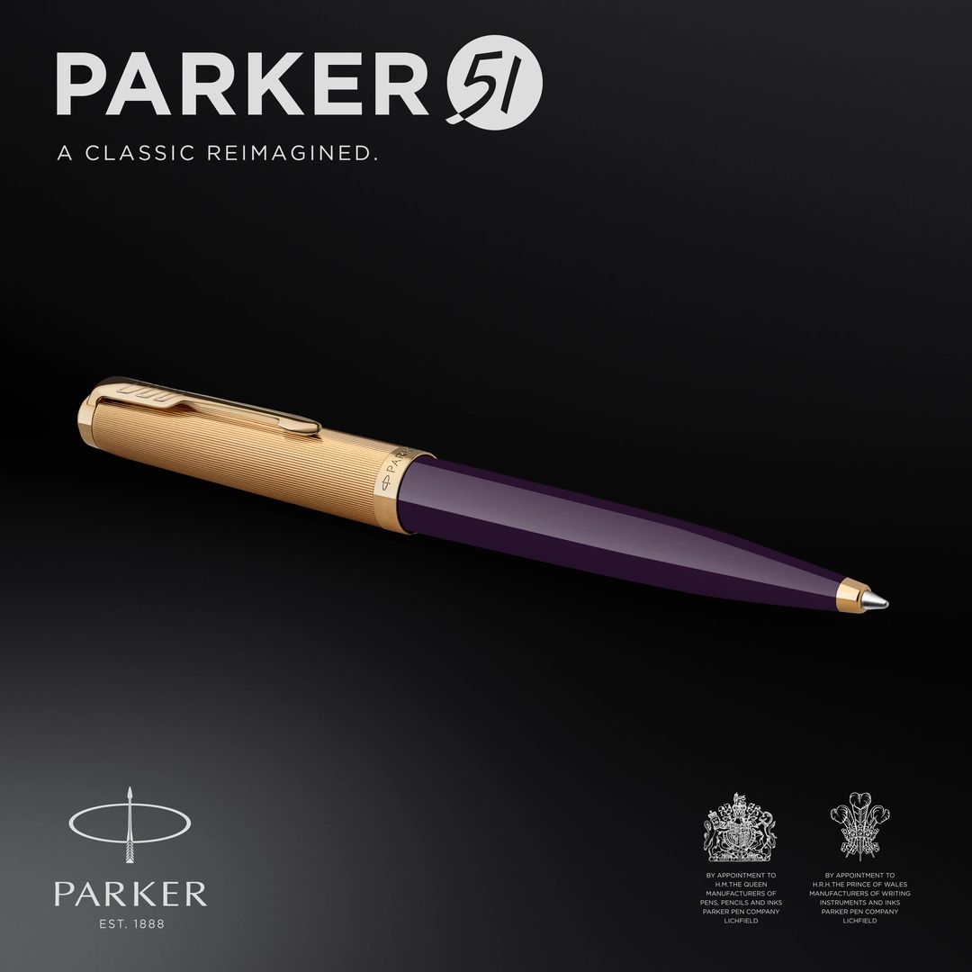 Parker 51 deluxe plum G.T ballpen M black ink - Bild 2