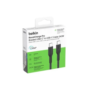 BELKIN USB-C to USB-C 240W 2.0 Braided PCR 2m, Black
