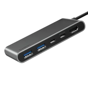 BELKIN Connect 5-in-1 USB-C Hub Dual USB-C Ports, Silver