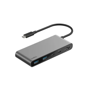 BELKIN Connect 7-in-1 USB-C Hub Dual USB-C Ports, Silver