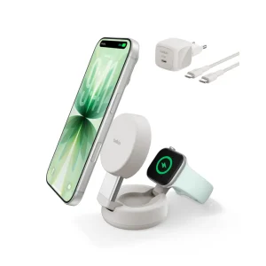 BELKIN UltraCharge 25W Qi2 Compact 2in1 phone and watch, San