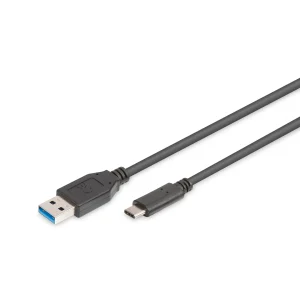 DIGITUS USB-C to USB-A cable 1 m 5 Gbps 3A, Black