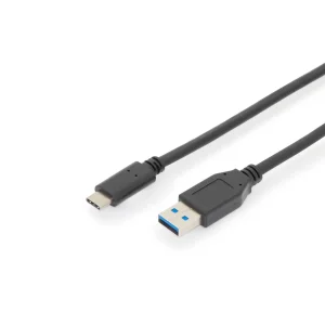 DIGITUS USB-C to USB-A cable 1 m 10 Gbps 3A, Black