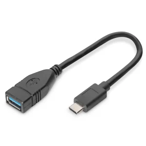 DIGITUS USB-C OTG adapter cable M/F 0.15 m, Black