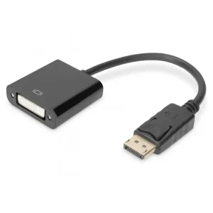 DIGITUS DisplayPort-DVI (24+5) adapter M/F 0.15 m, Black