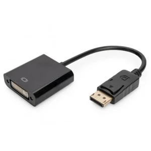 DIGITUS DisplayPort-DVI (24+5) adapter M/F 0.15 m, Black