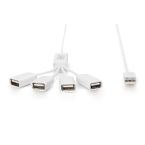 DIGITUS USB 2.0 Slim Spider hub 4-port, White