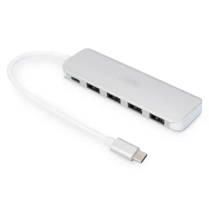DIGITUS USB-C hub 4 x USB 3.0 with PD charging, Silver