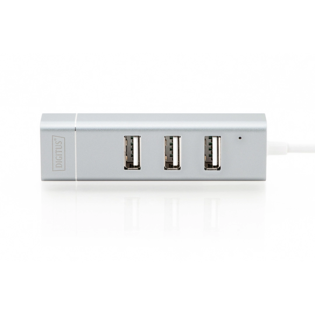 DIGITUS USB-C hub 3 x USB-A with Fast Ethernet, Silver - Bild 4