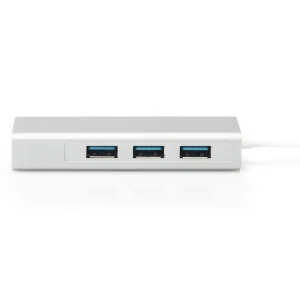 DIGITUS USB-C hub 3 x USB-A with Gigabit Ethernet, Silver