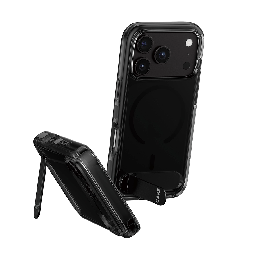 CARE Kickstand Case Smokey Black MagSafe iP18 Pro/17 Pro