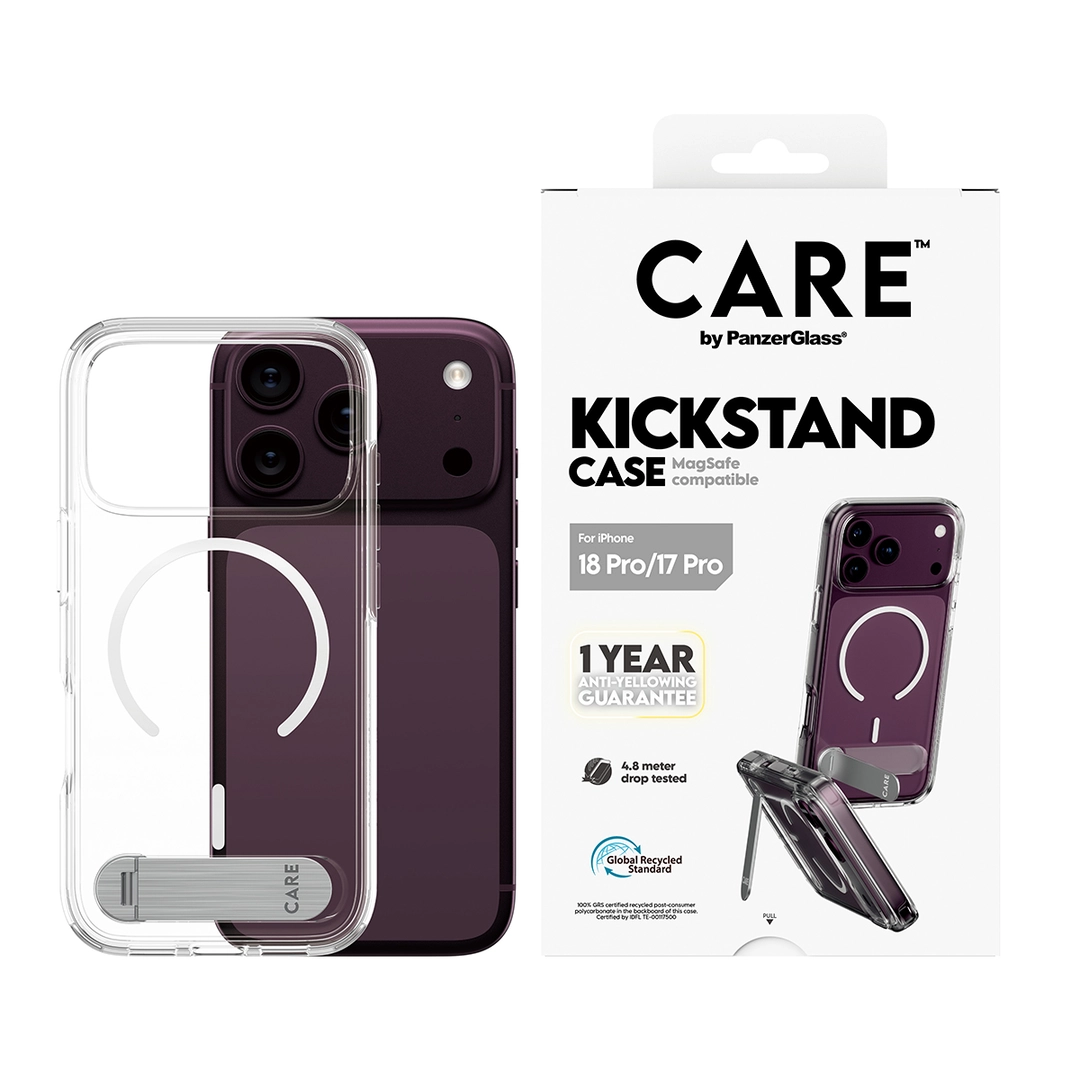 CARE Kickstand Case Transparent White MagS iP18 Pro/17 Pro - Bild 2