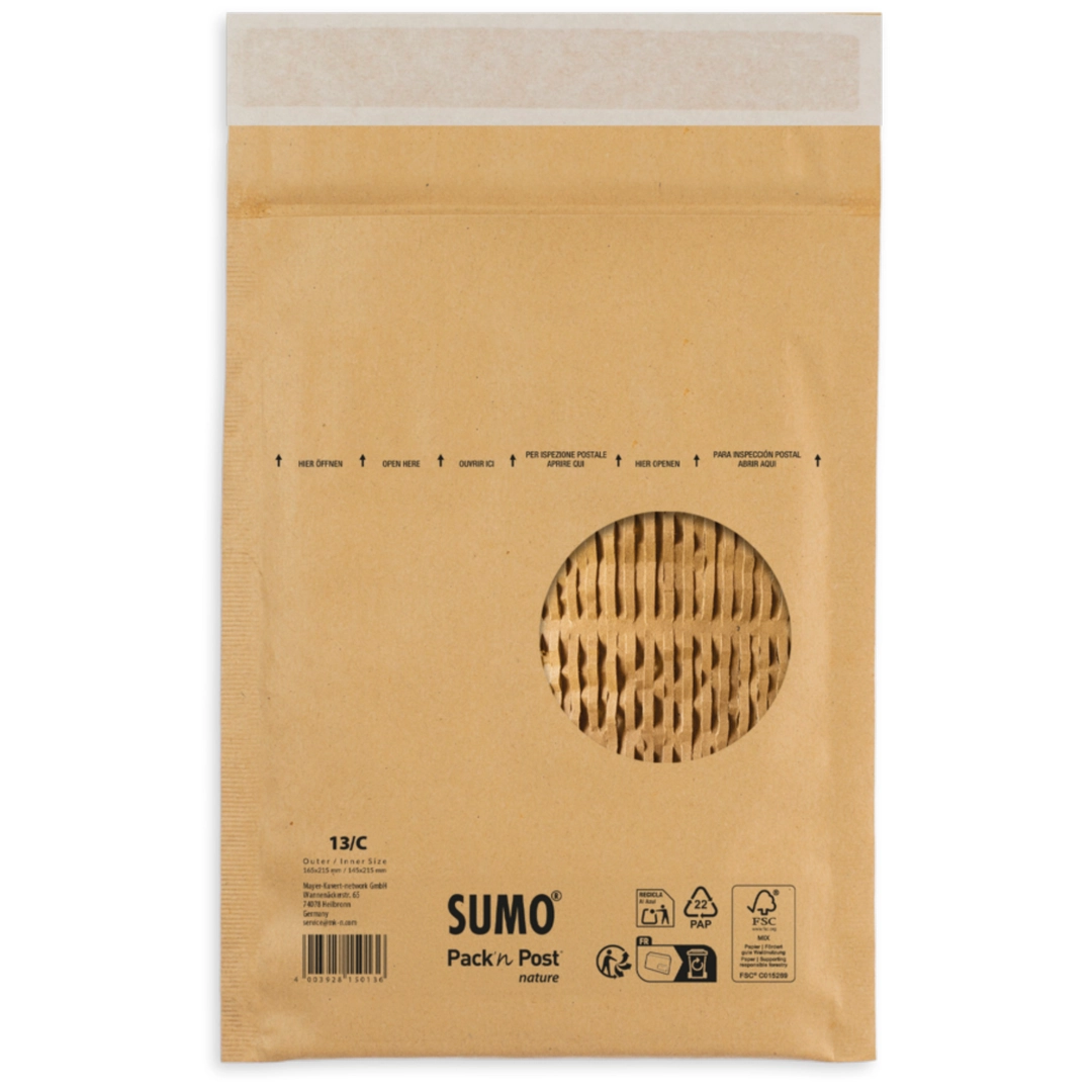 Sumo vadderad påse brun 145x215mm (10)
