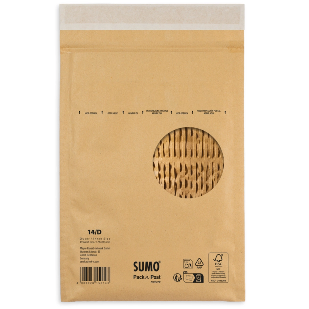 Sumo vadderad påse brun 175x265mm (10)