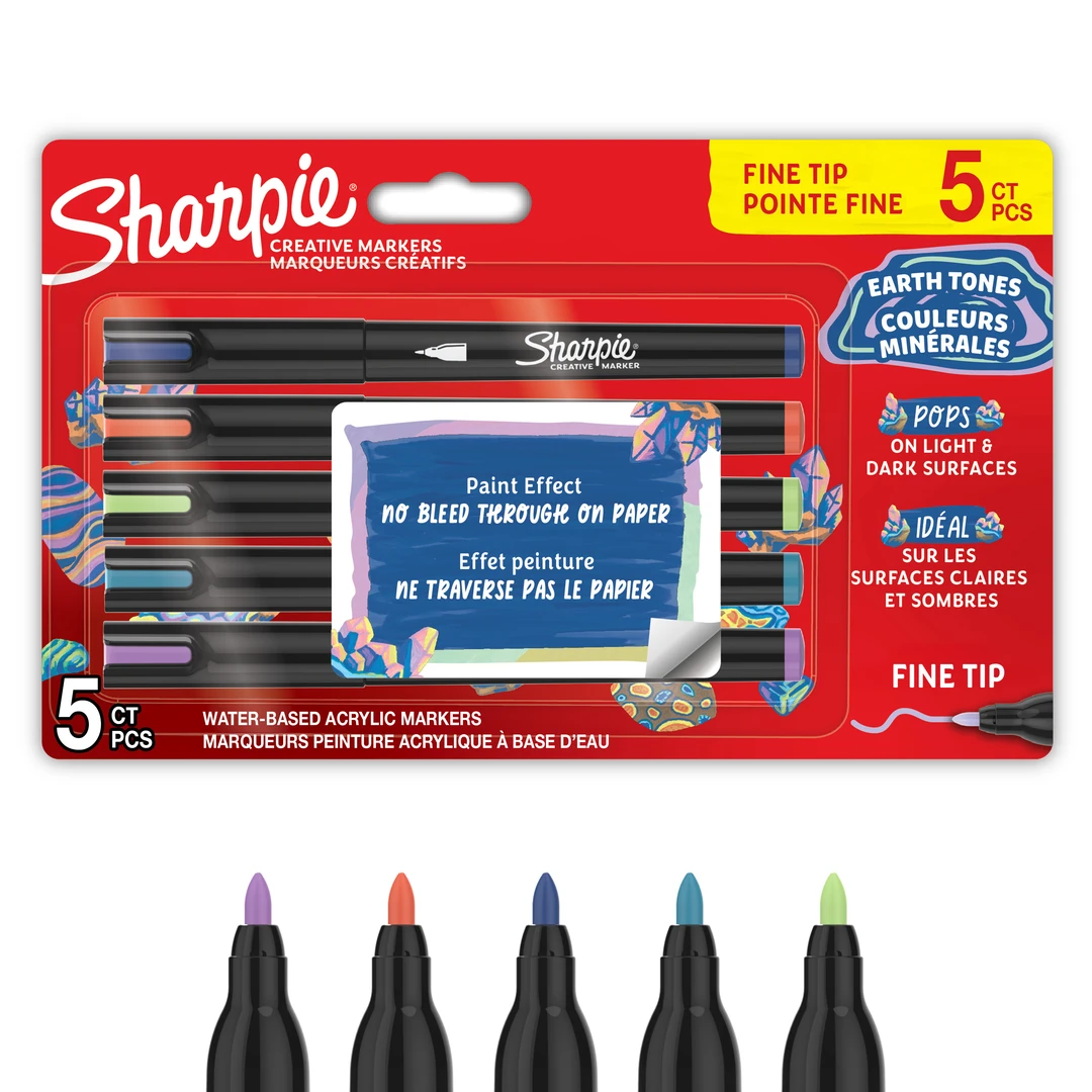 SHARPIE Creative Acrylic Marker Earth Tones fine (5)