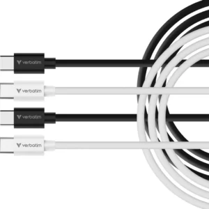 Verbatim Essentials USB-C to USB-C Cables 60W 1m 2-pack